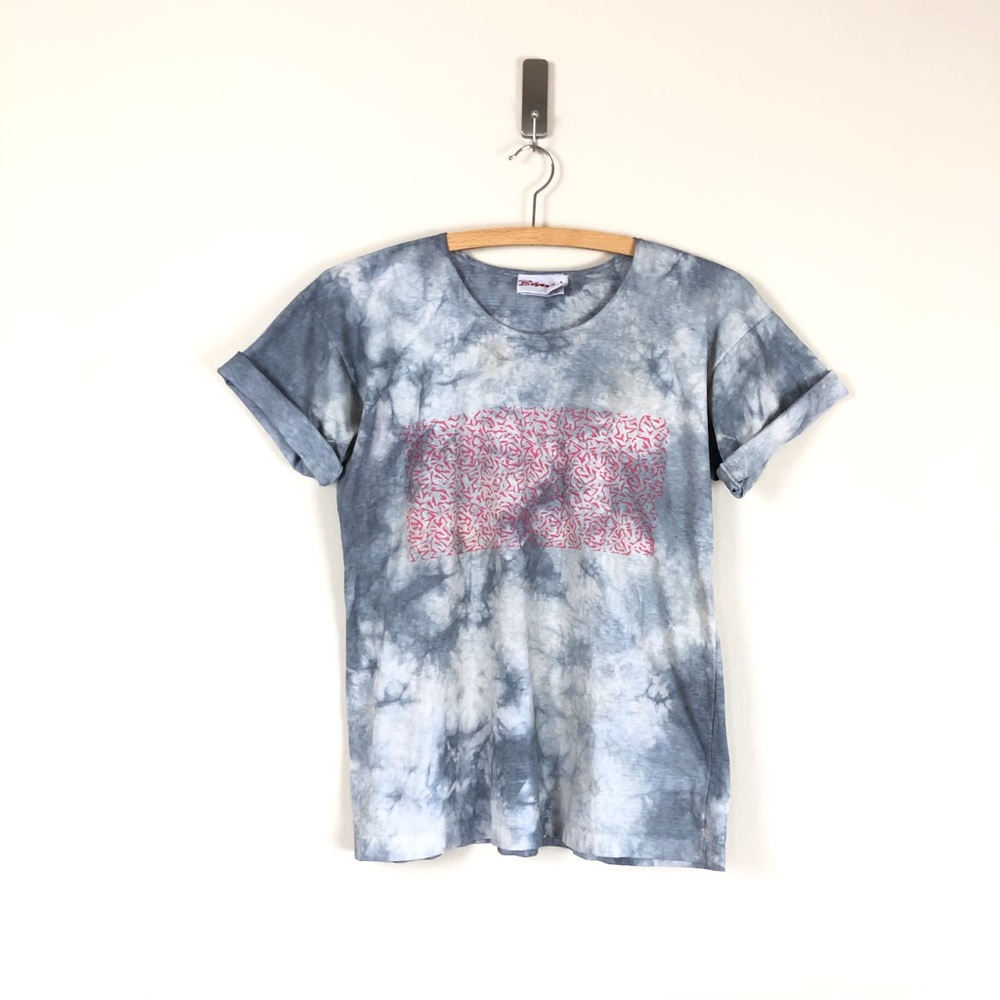 vintage 90s tie dye tee | 1990s abstract art t shirt | grunge hippie top tshirt